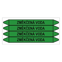 Značení potrubí, změkčená voda,4 ks, 250 × 26 mm